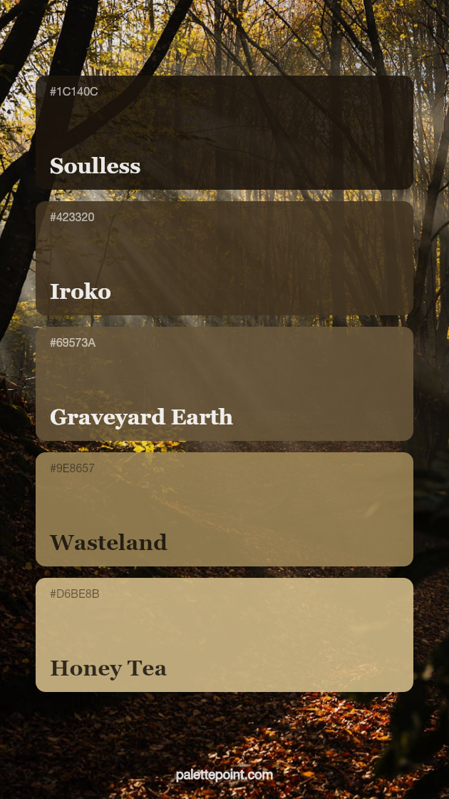 Soulless & Iroko palette card