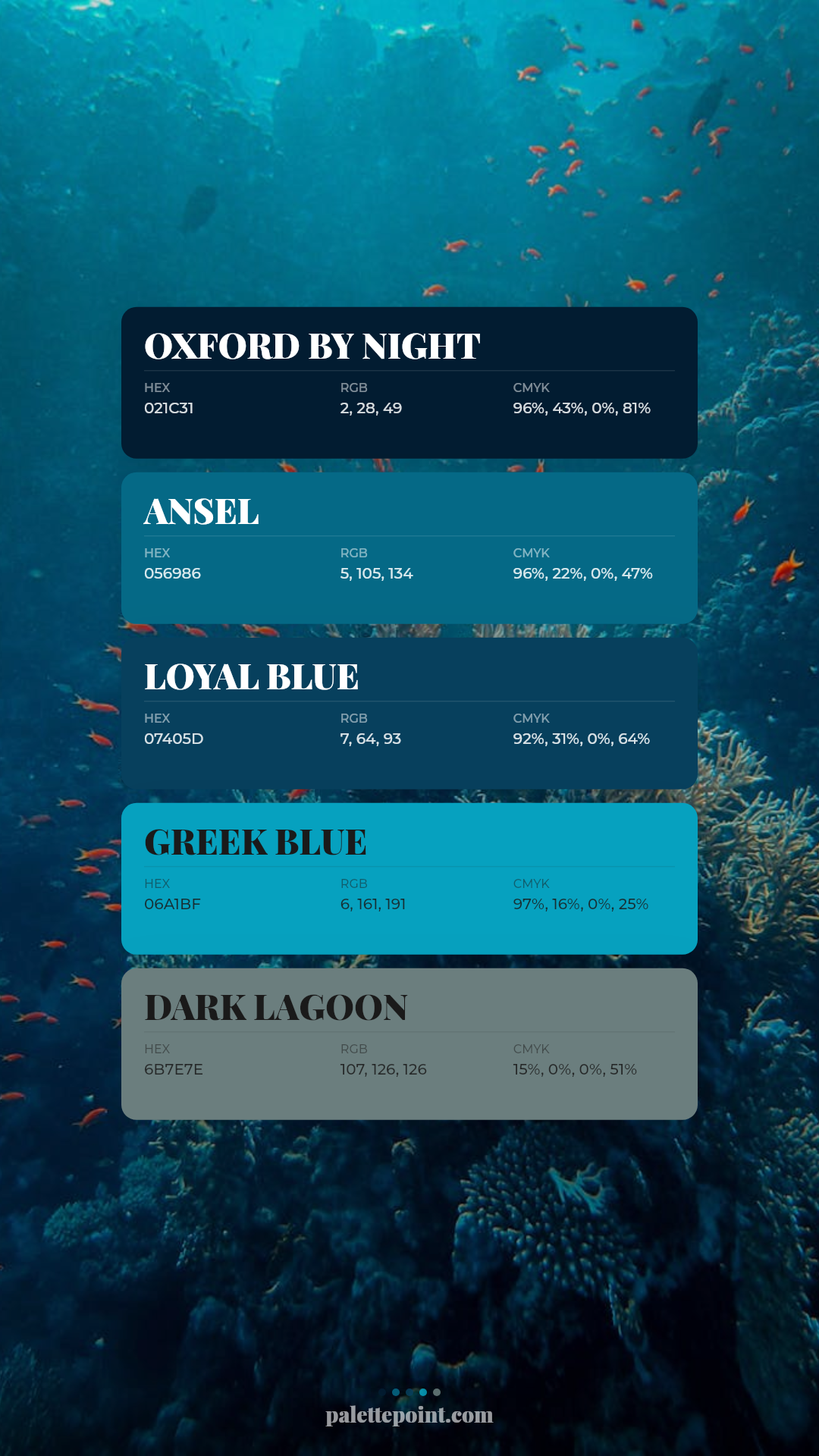 Dreamy Oxford by Night Blend palette card