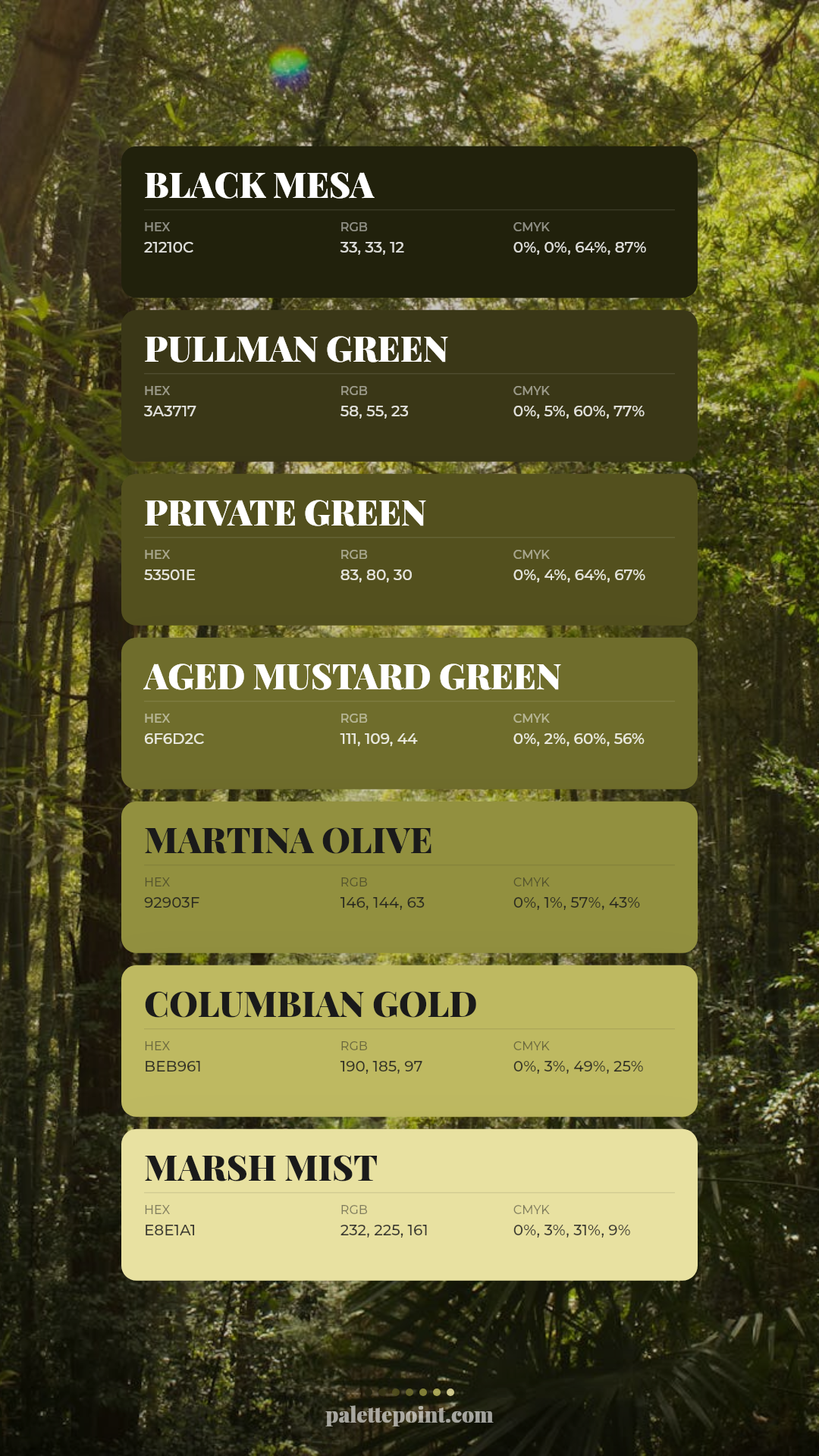 Muted Black Mesa Medley palette card