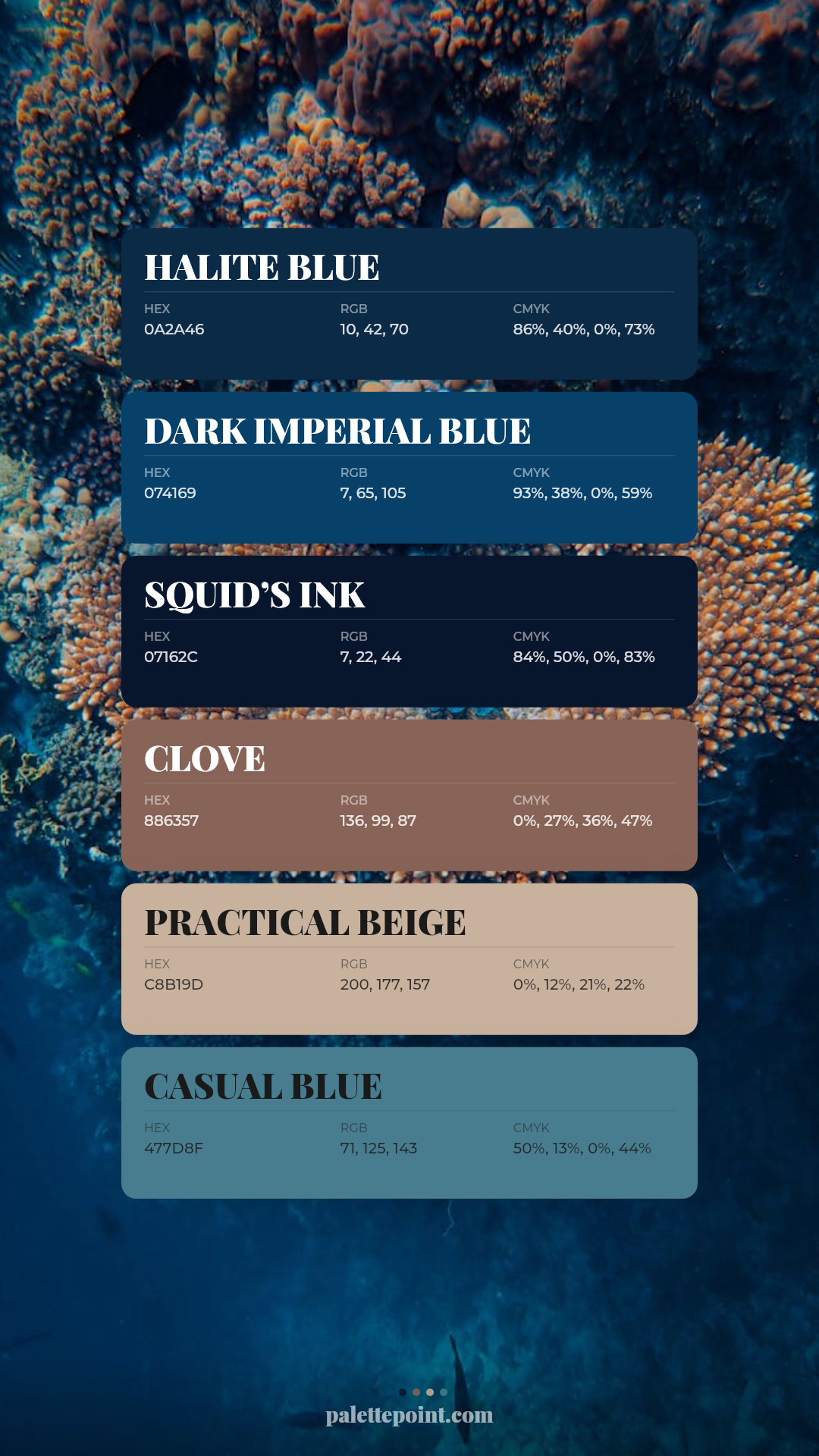 Halite Blue Medley palette card