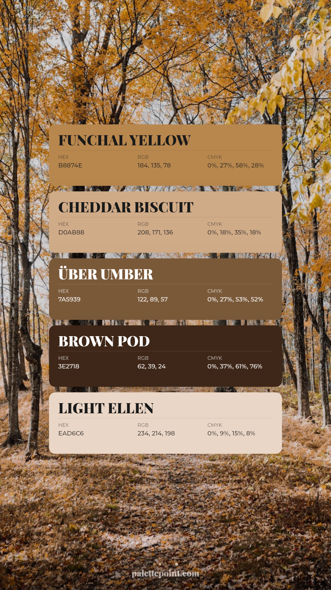 Warm Funchal Yellow Tones palette card