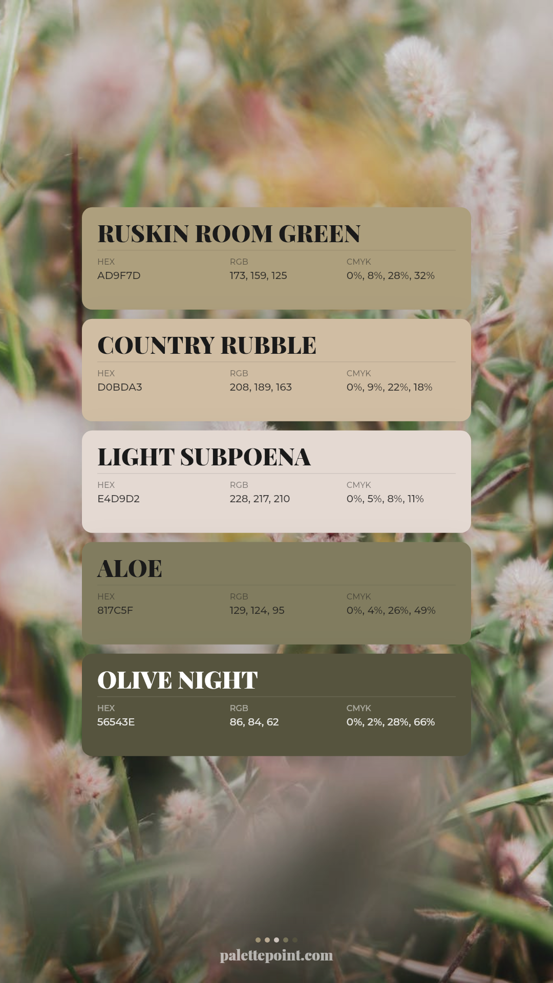 Ruskin Room Green Essence palette card