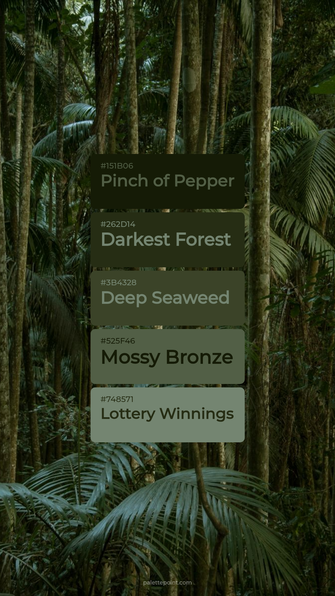 Pinch of Pepper & Darkest Forest palette card