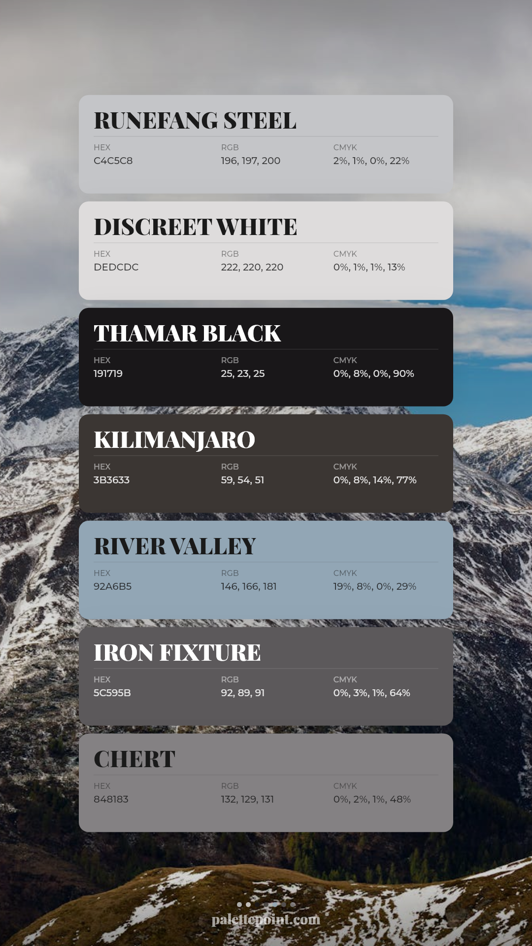Earthy Composition palette card
