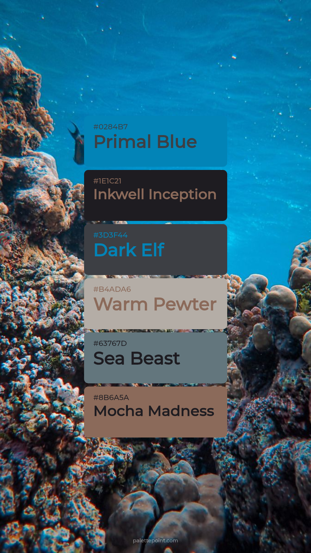 Primal Blue Harmony palette card
