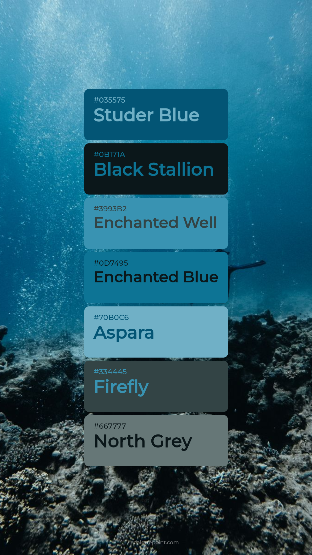 Dreamy Studer Blue Composition palette card