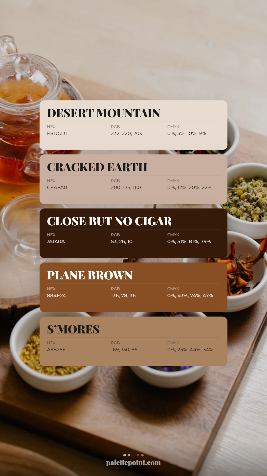 Tranquil Desert Mountain Tones palette card
