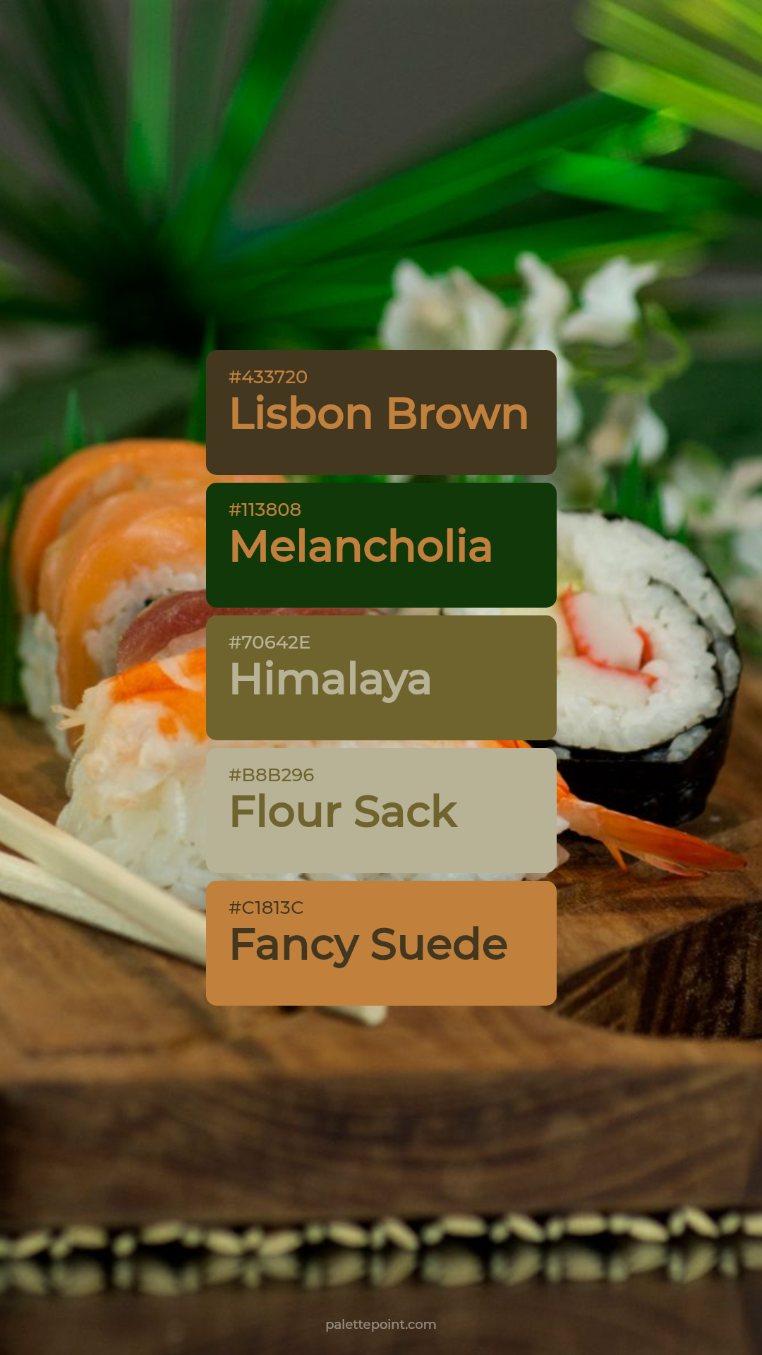 Vivid Lisbon Brown Tones palette card