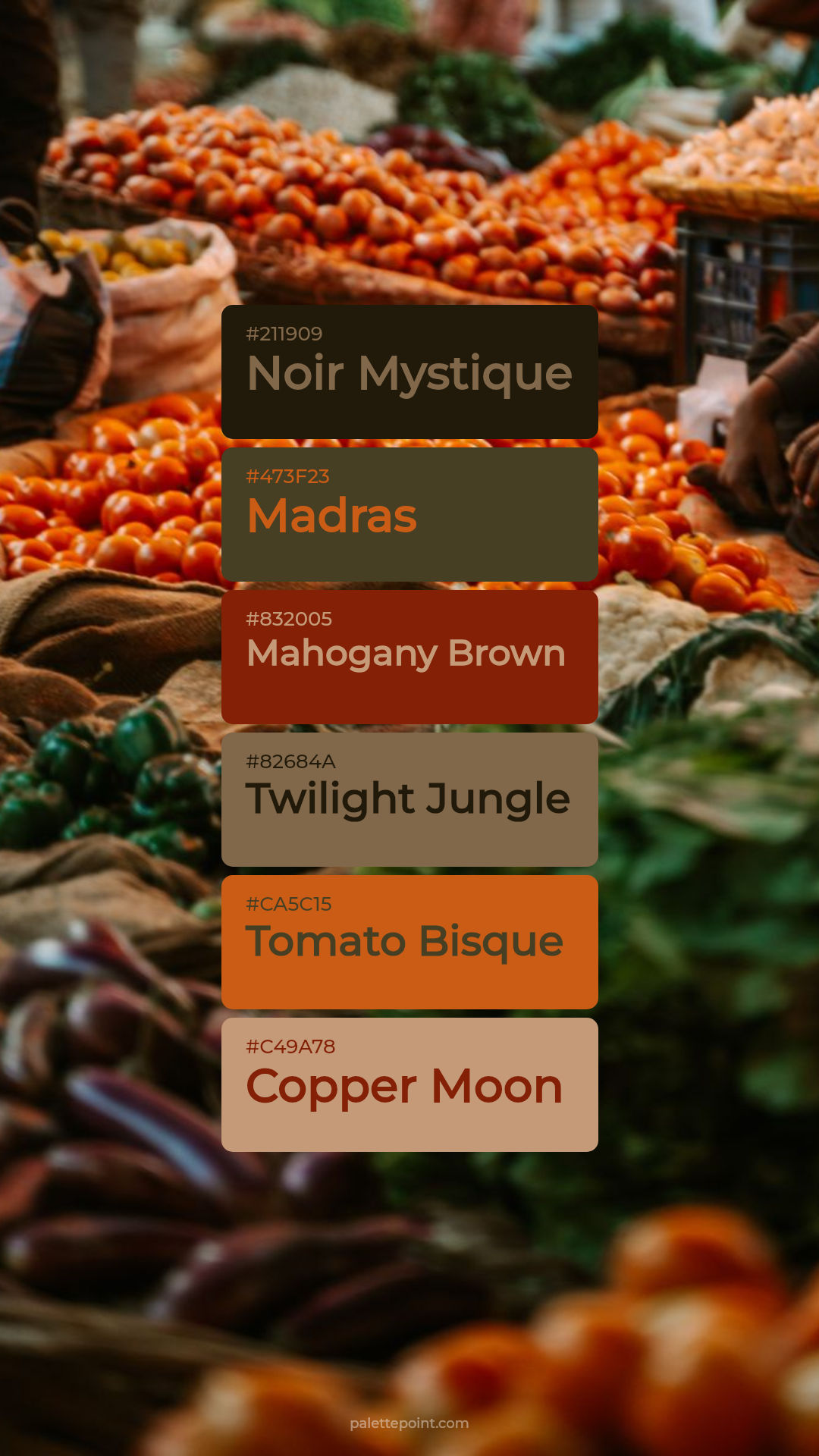 Noir Mystique & Madras palette card