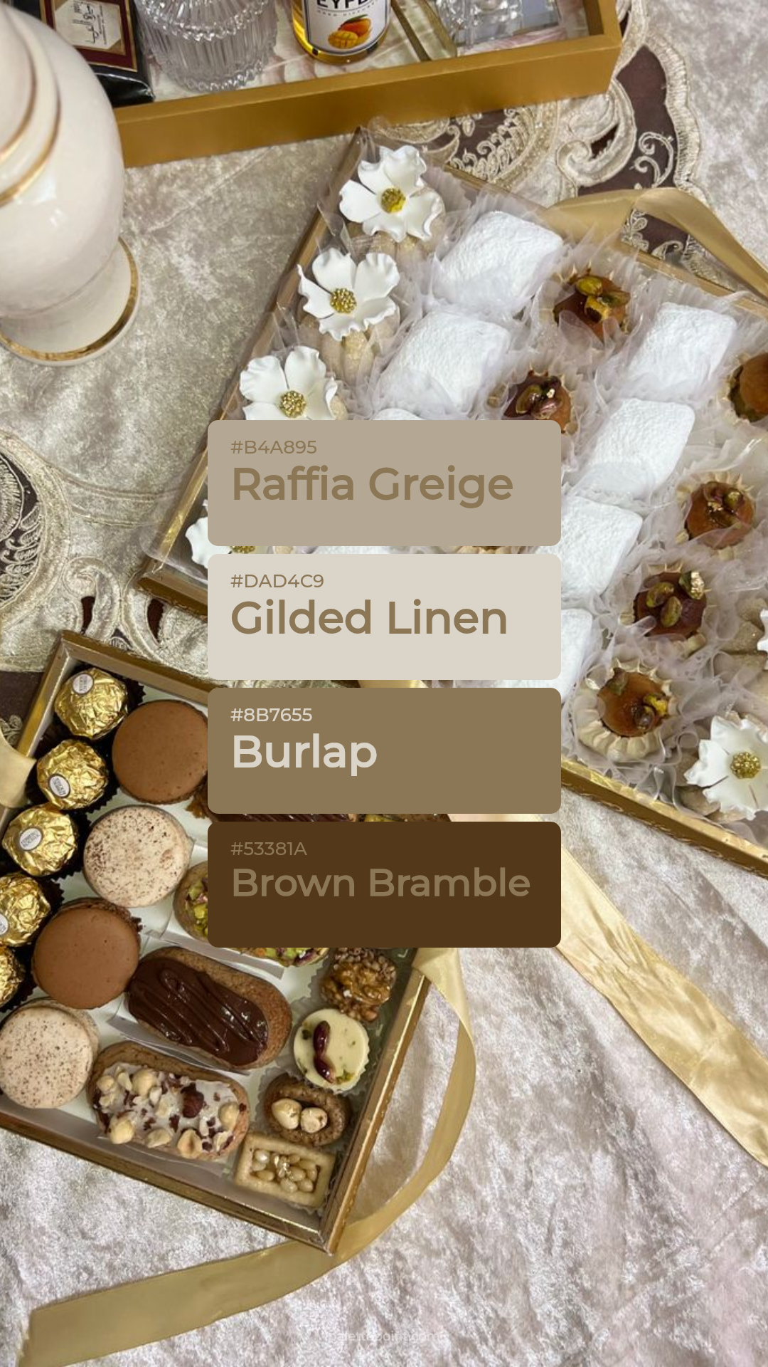 Raffia Greige & Gilded Linen palette card