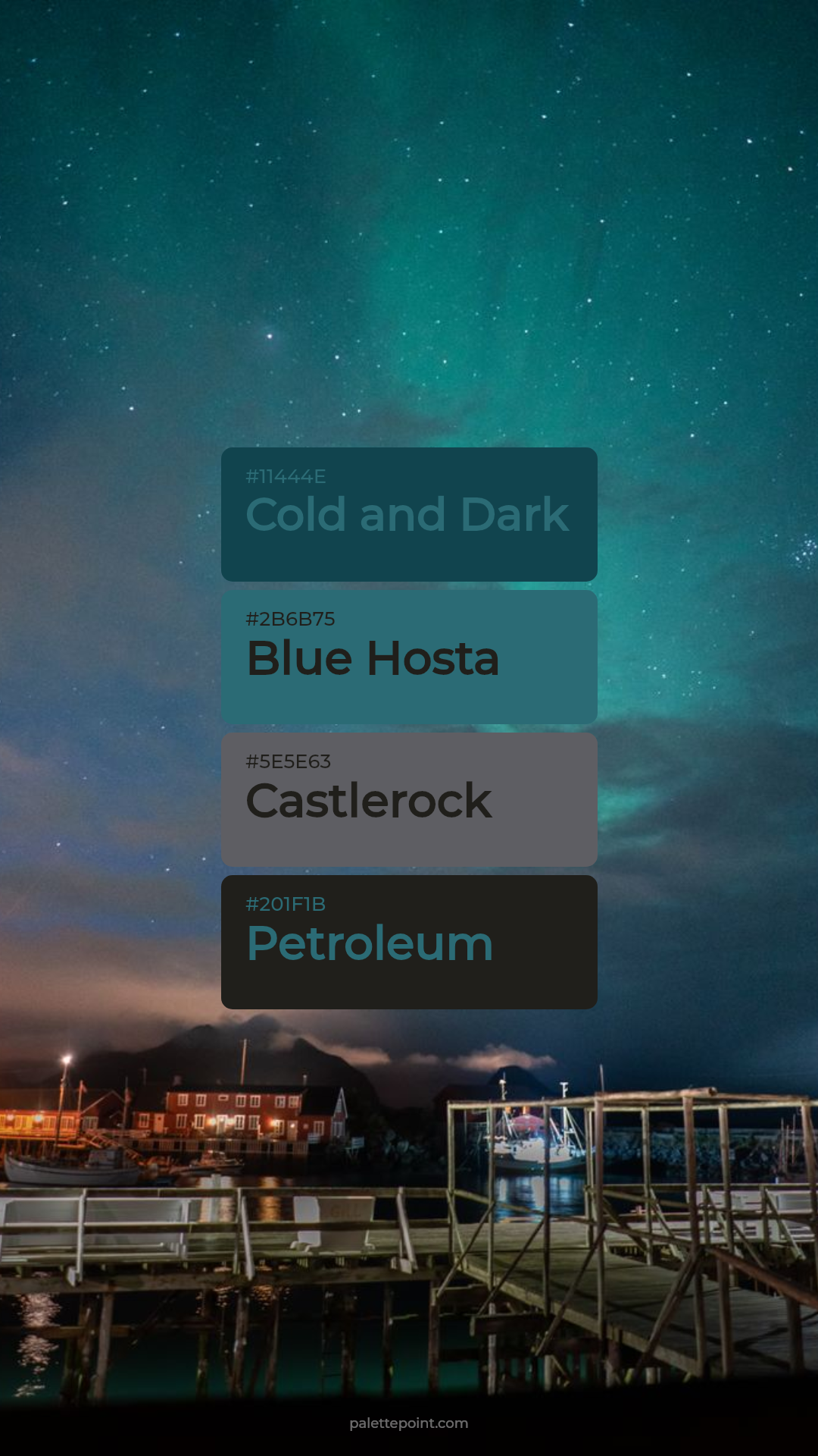 Cold and Dark & Blue Hosta palette card