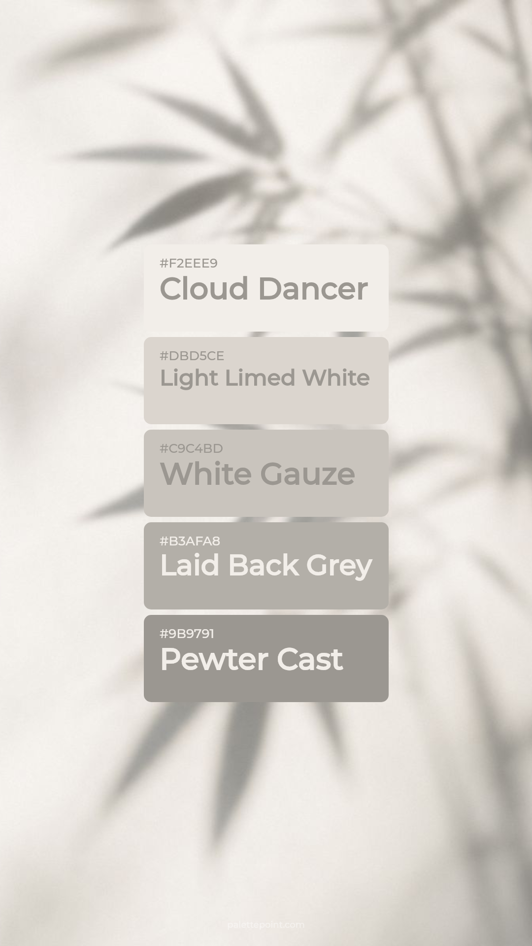 Cloud Dancer & Light Limed White palette card