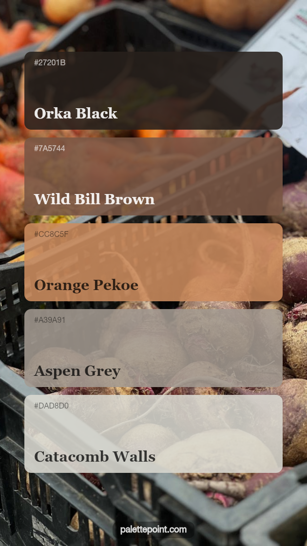 Orka Black Blend - Color Palette | palettepoint.com | palettepoint.com