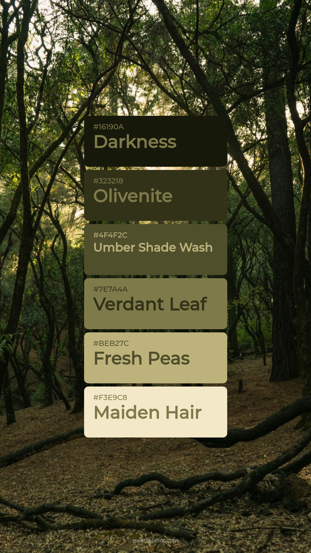 Darkness & Olivenite palette card