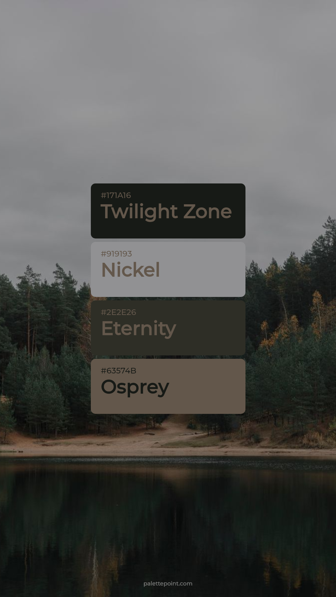 Elegant Twilight Zone Tones palette card
