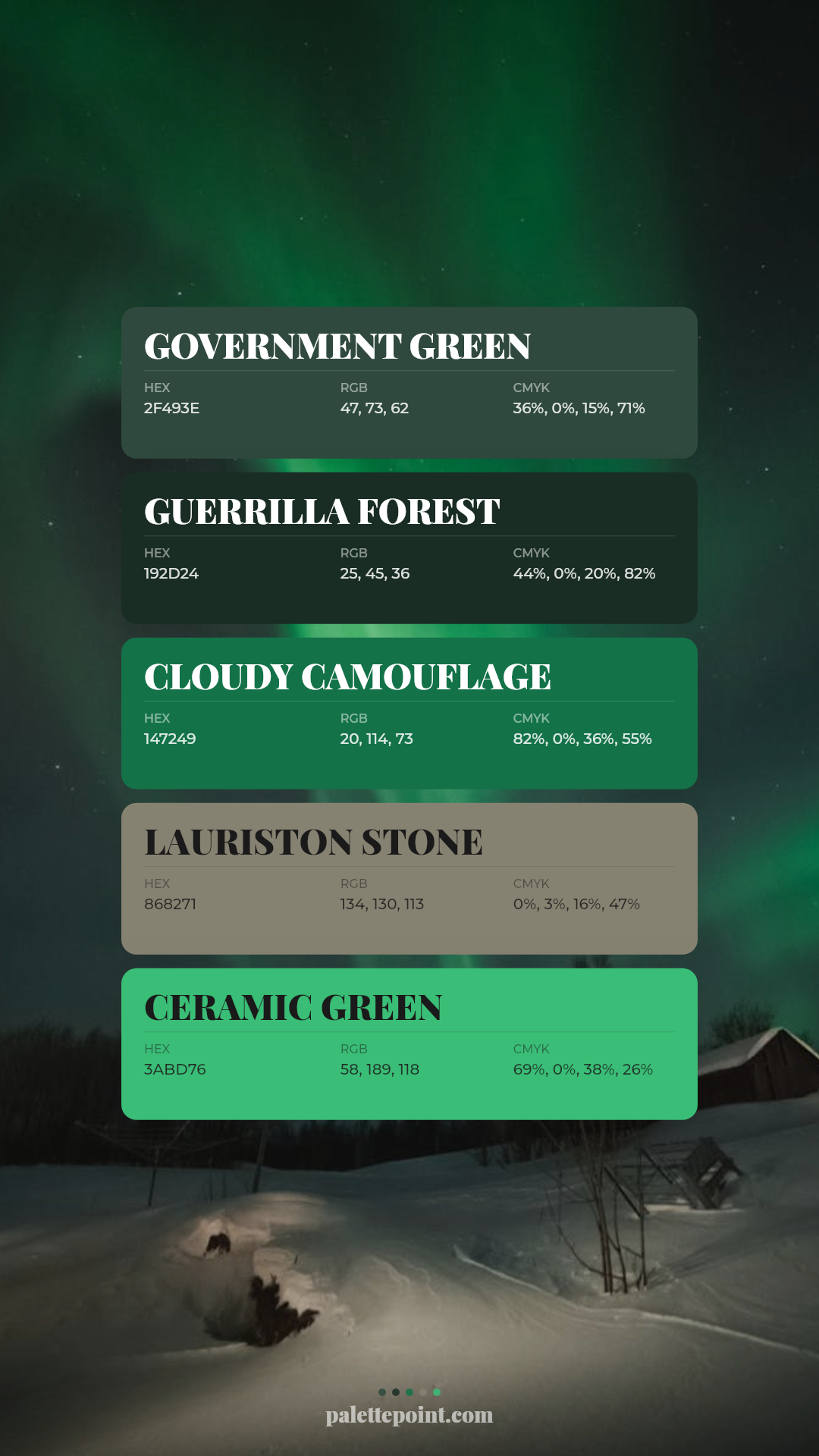 Bold Government Green Canvas palette card