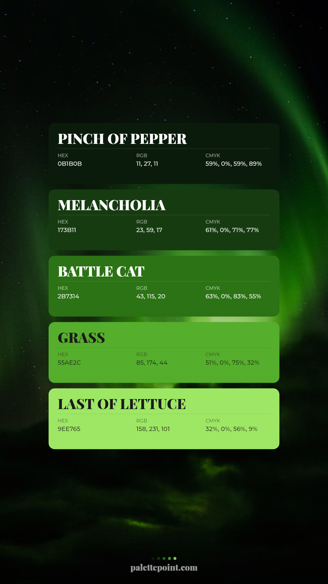 Earthy Pinch of Pepper Harmony palette card