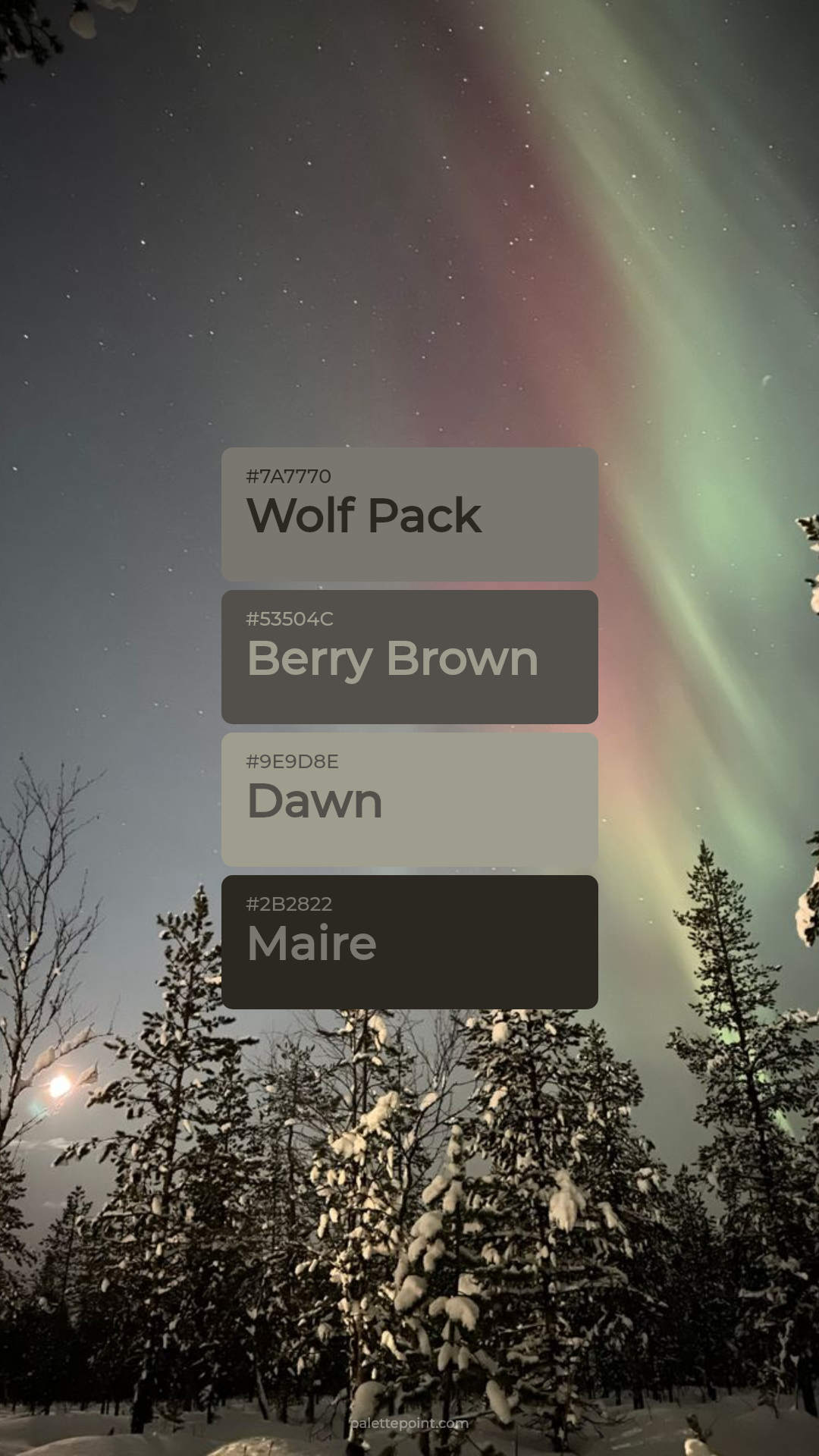 Wolf Pack & Berry Brown palette card