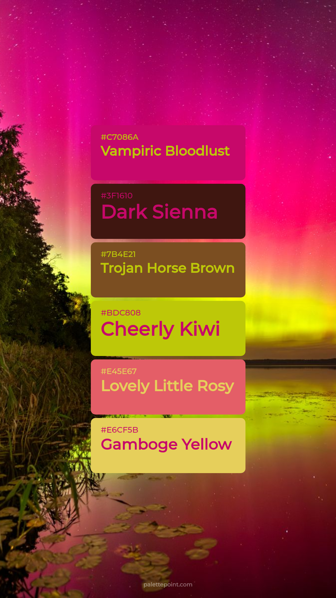 Vampiric Bloodlust & Dark Sienna palette card