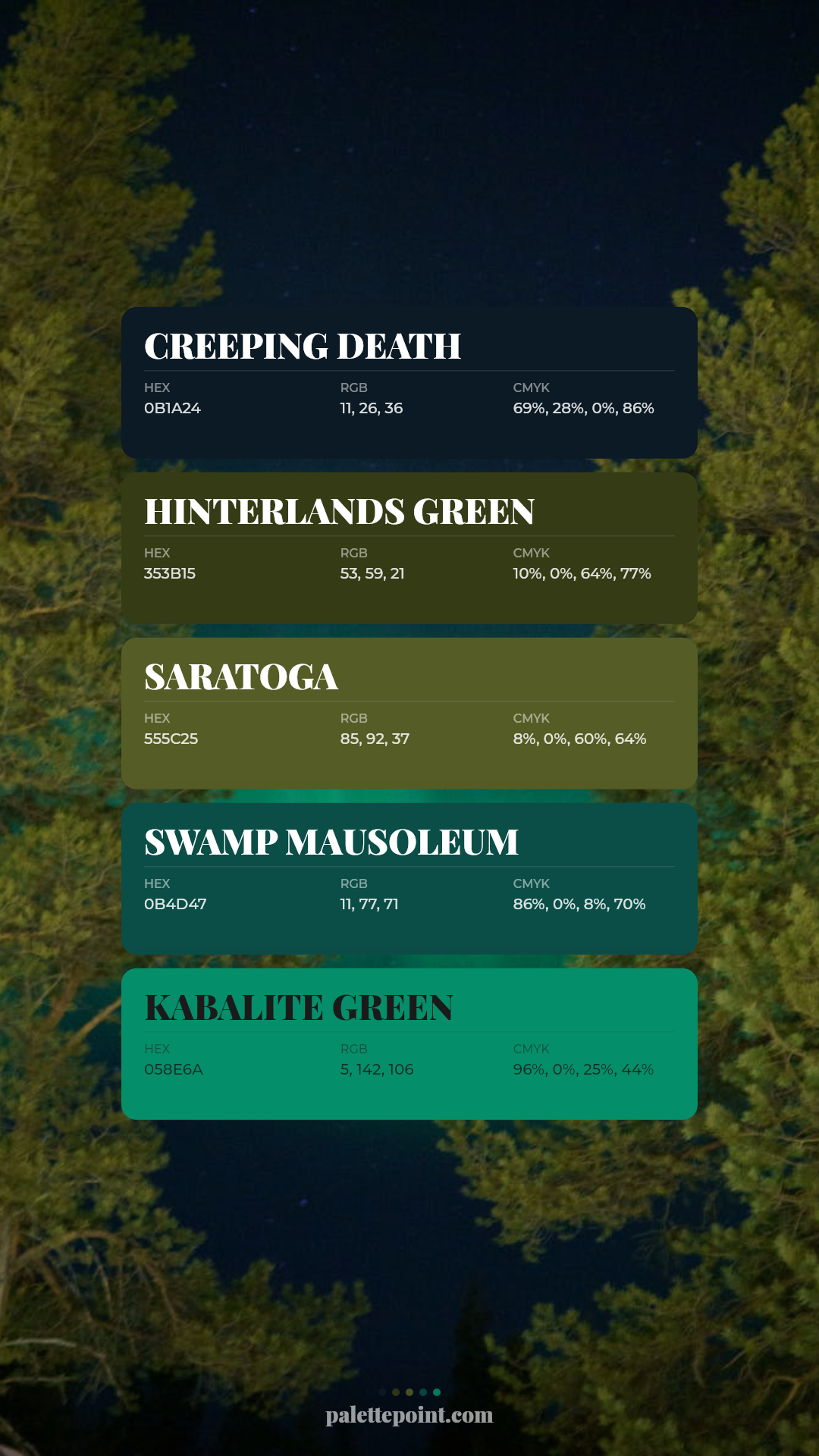 Creeping Death Palette palette card