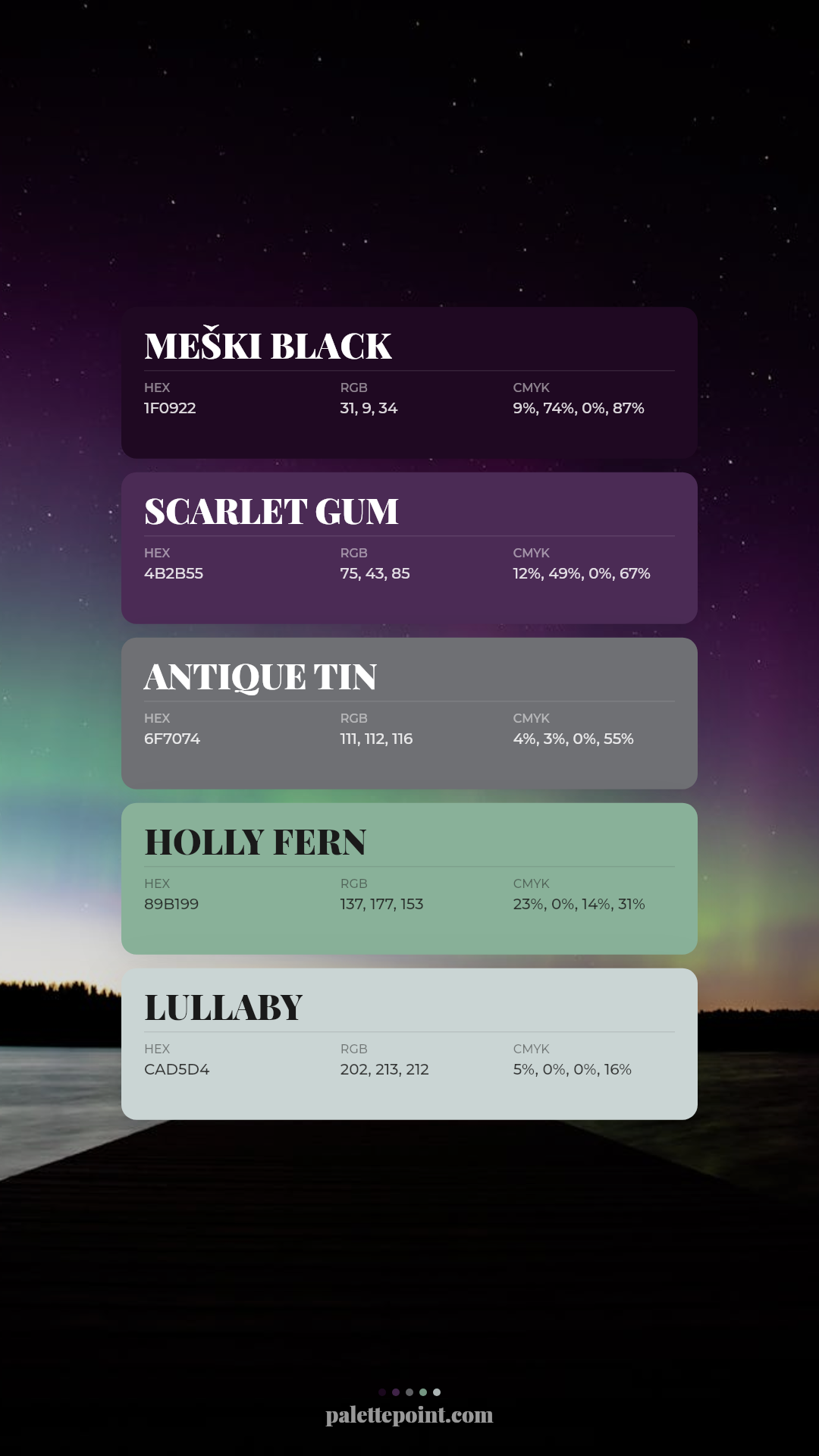 Meški Black Composition palette card