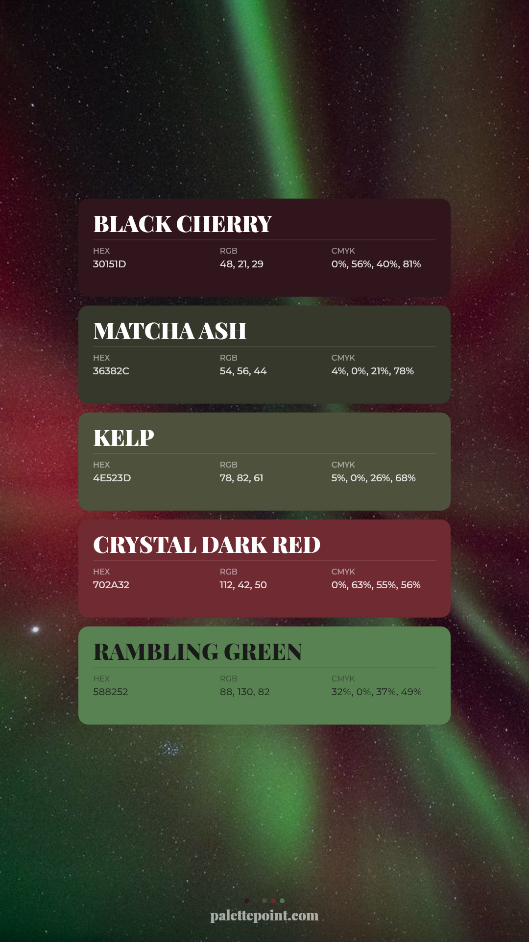 Natural Black Cherry Medley palette card