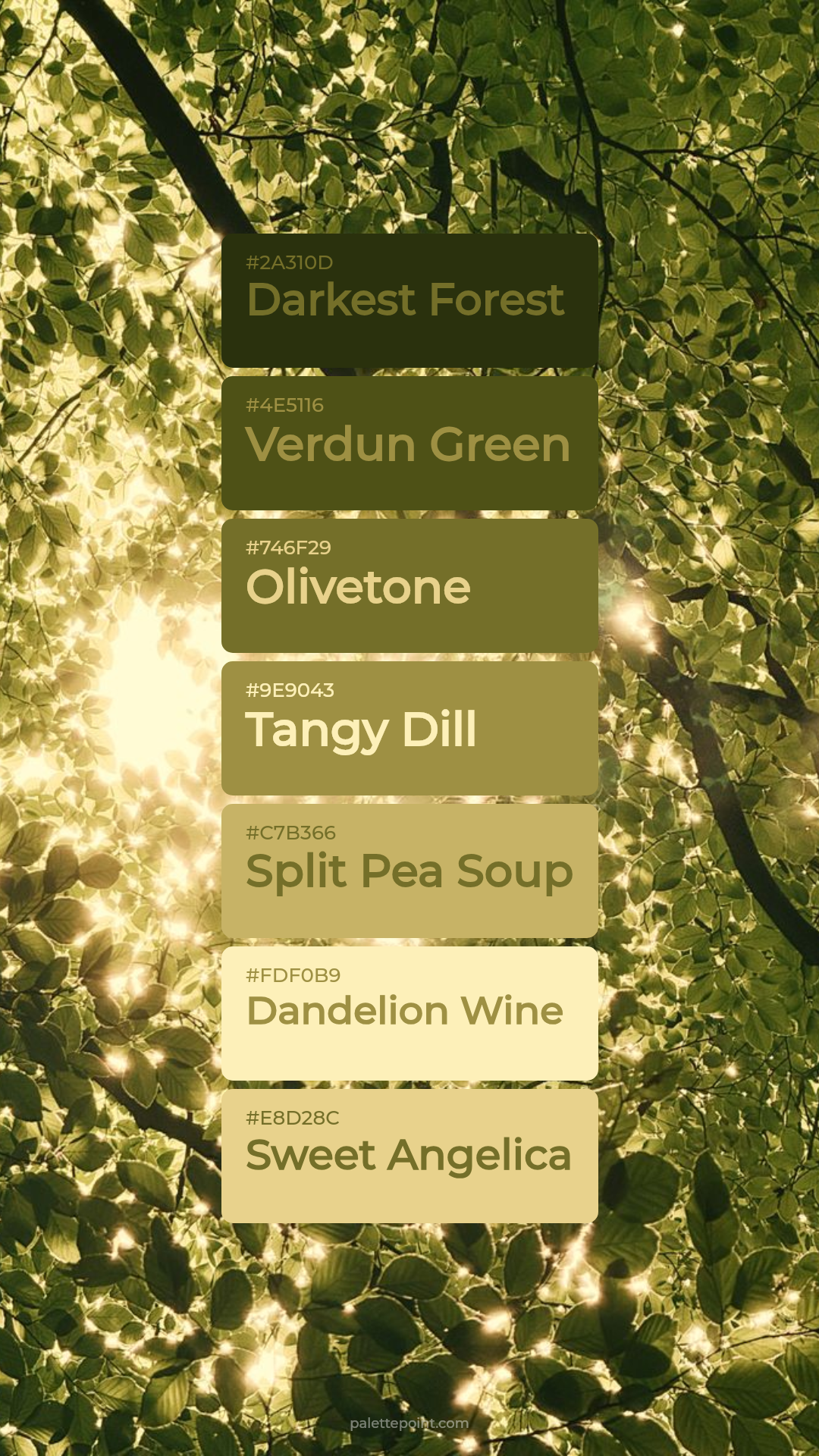 Darkest Forest & Verdun Green palette card