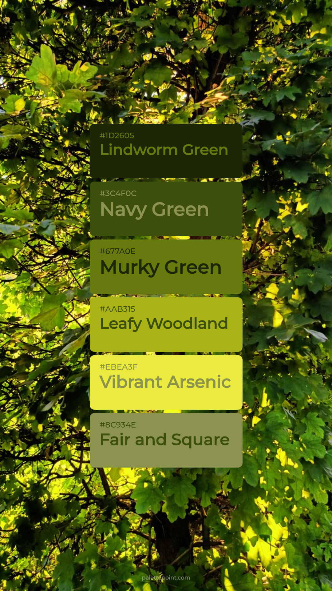Lindworm Green & Navy Green palette card