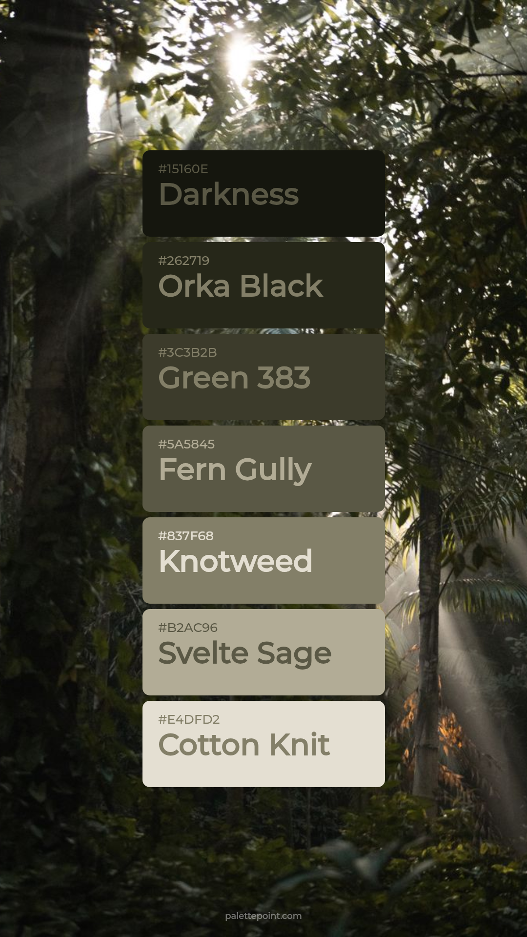Natural Tones palette card