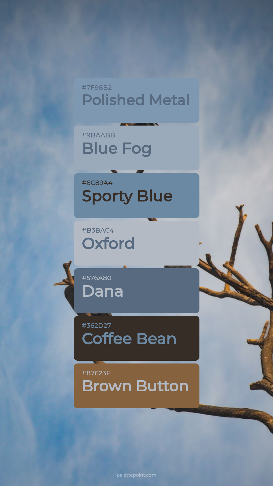 Polished Metal & Blue Fog palette card