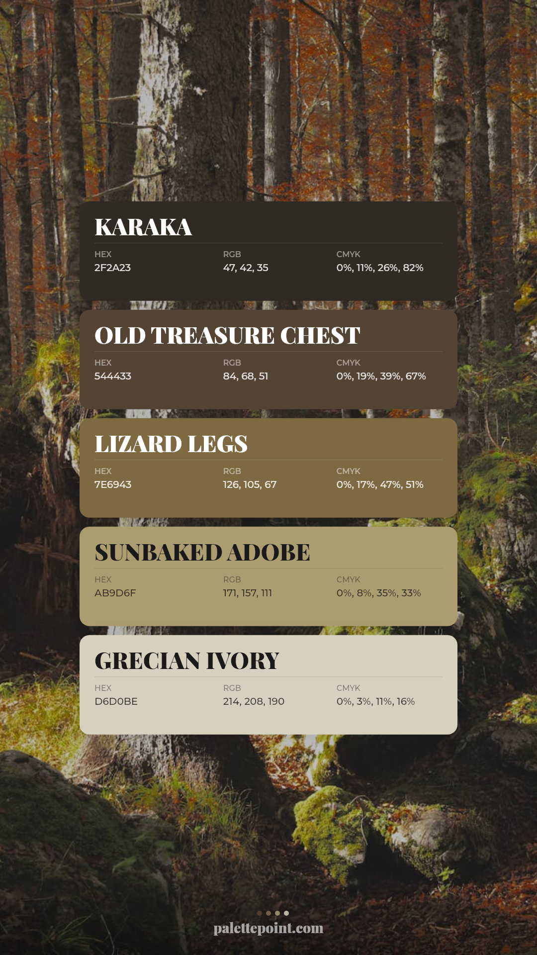Karaka Medley palette card