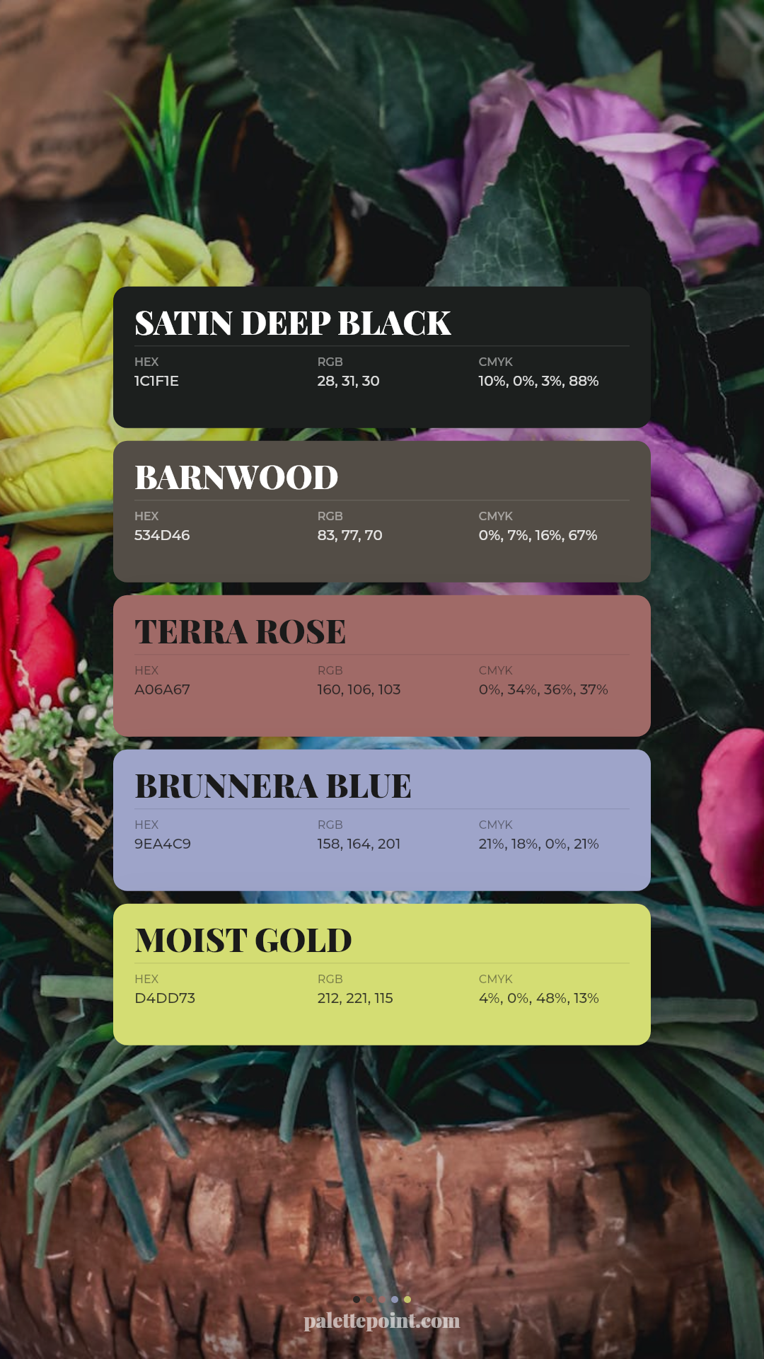 Satin Deep Black Mood palette card