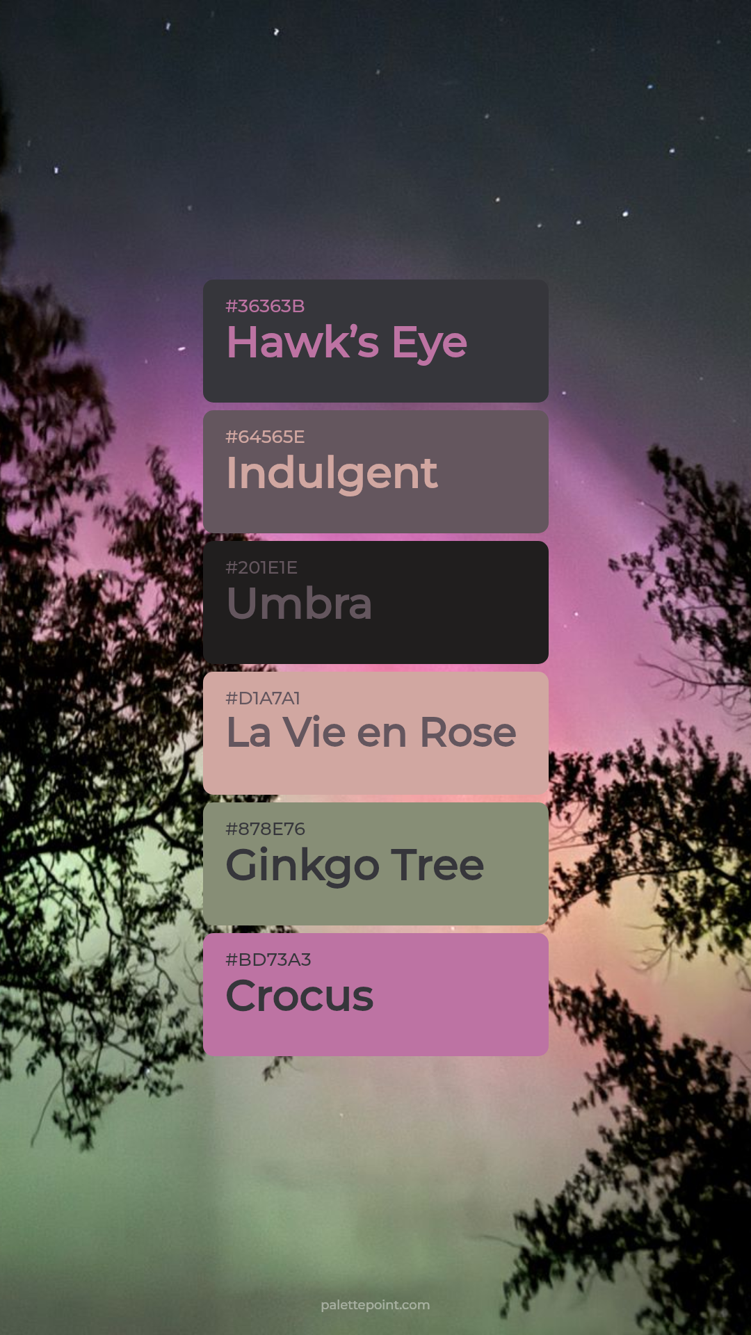 Cool Hawk’s Eye Harmony palette card