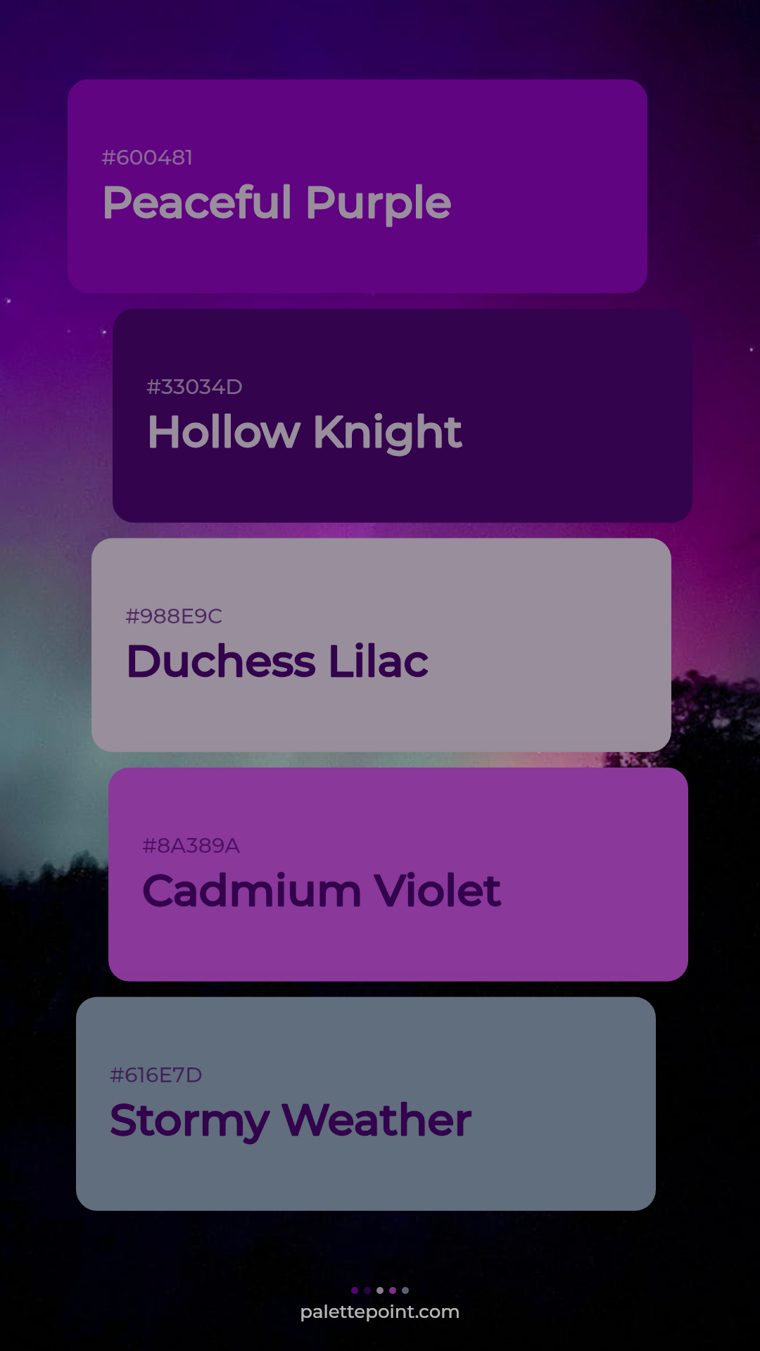 Delicate Peaceful Purple Palette palette card