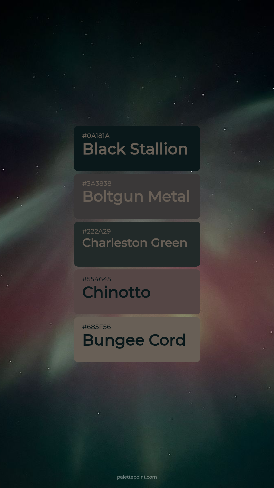 Black Stallion & Boltgun Metal palette card