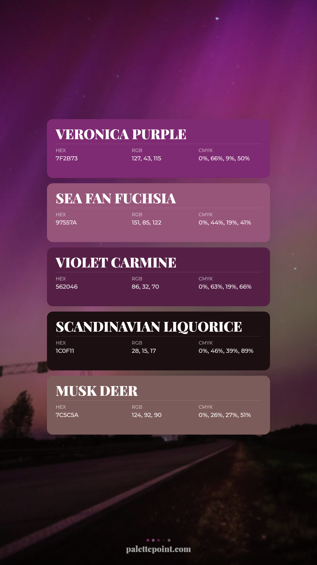 Veronica Purple Medley palette card