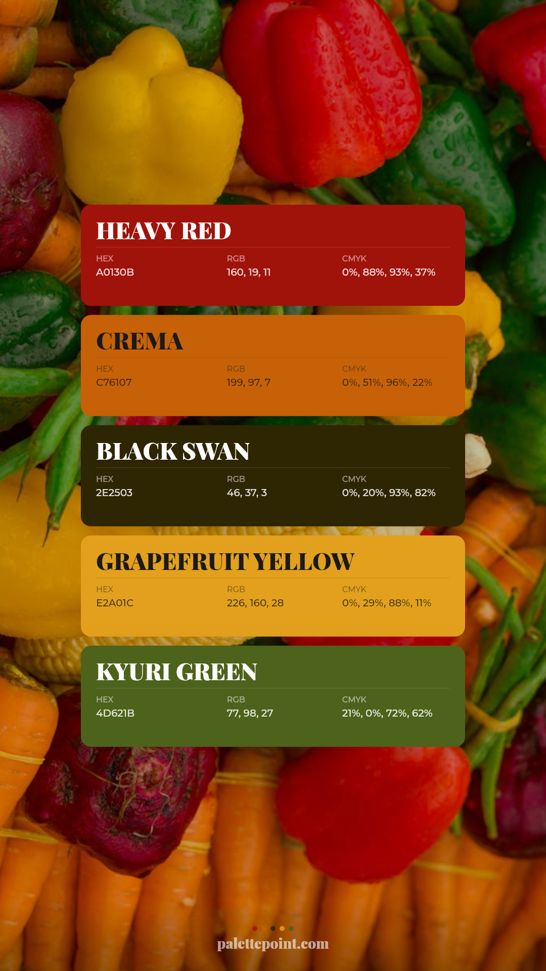 Heavy Red Mood palette card