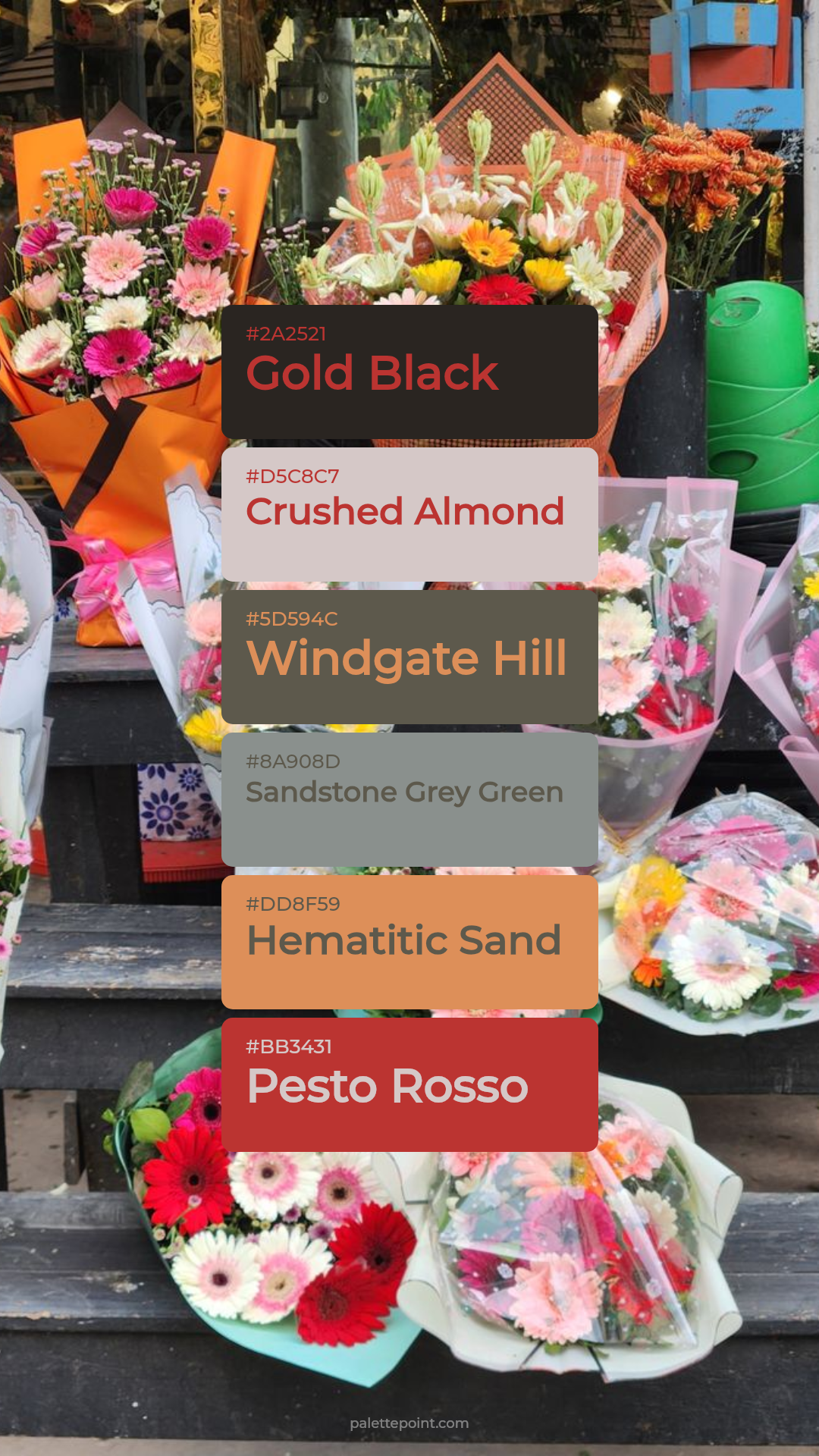 Gold Black & Crushed Almond palette card