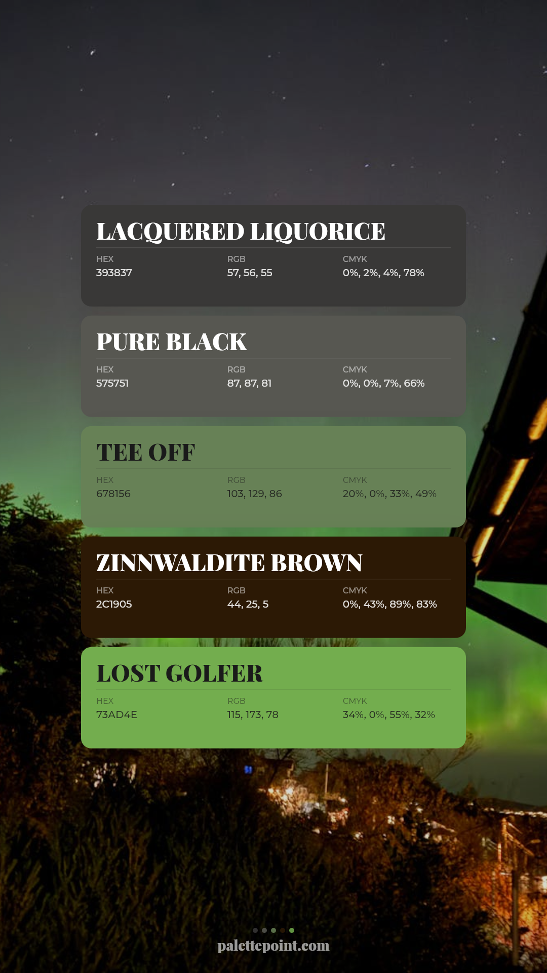 Lacquered Liquorice & Pure Black palette card
