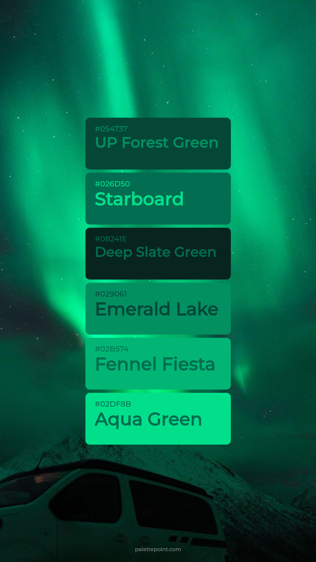 Bold UP Forest Green Palette palette card