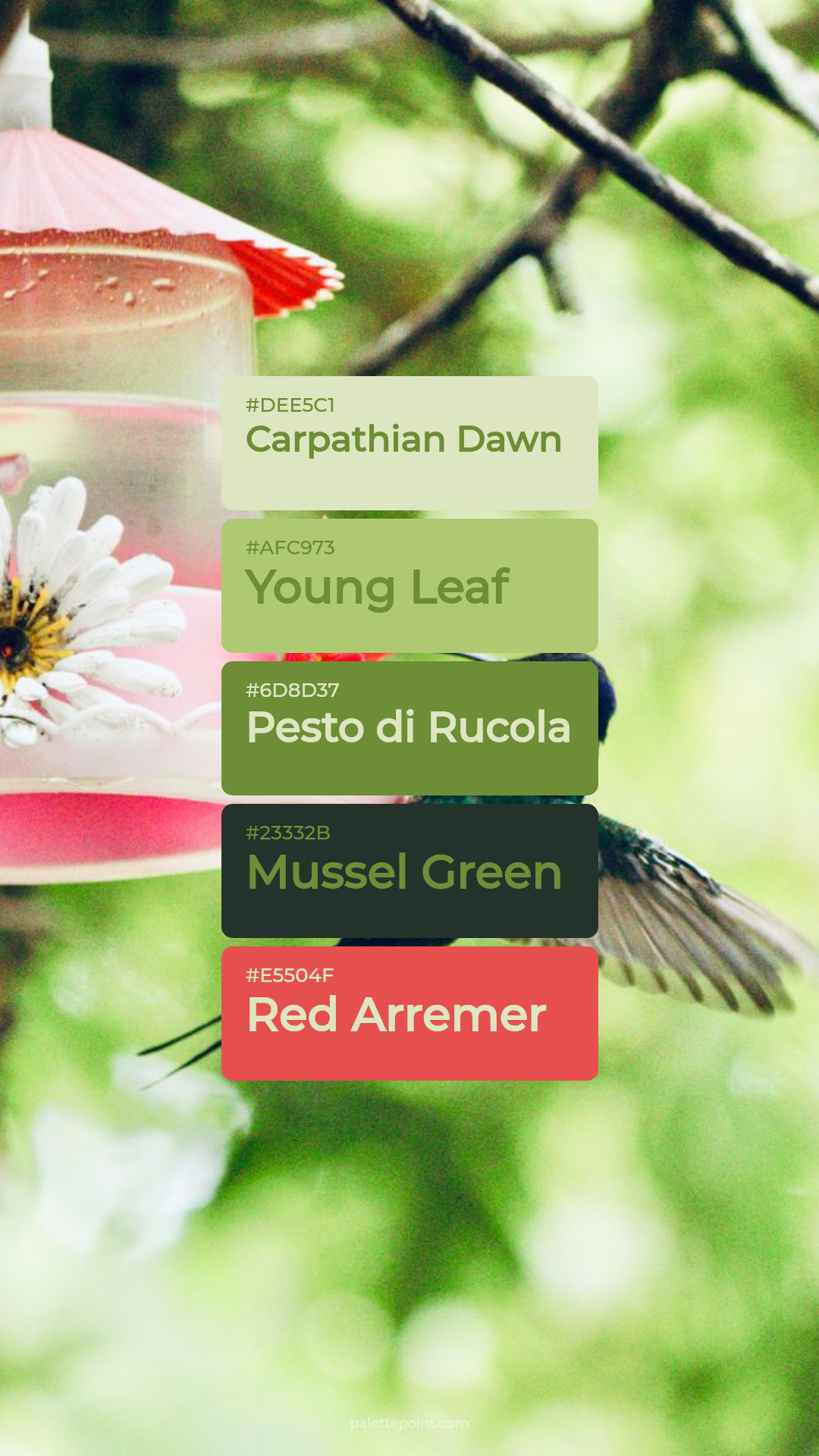 Carpathian Dawn & Young Leaf palette card