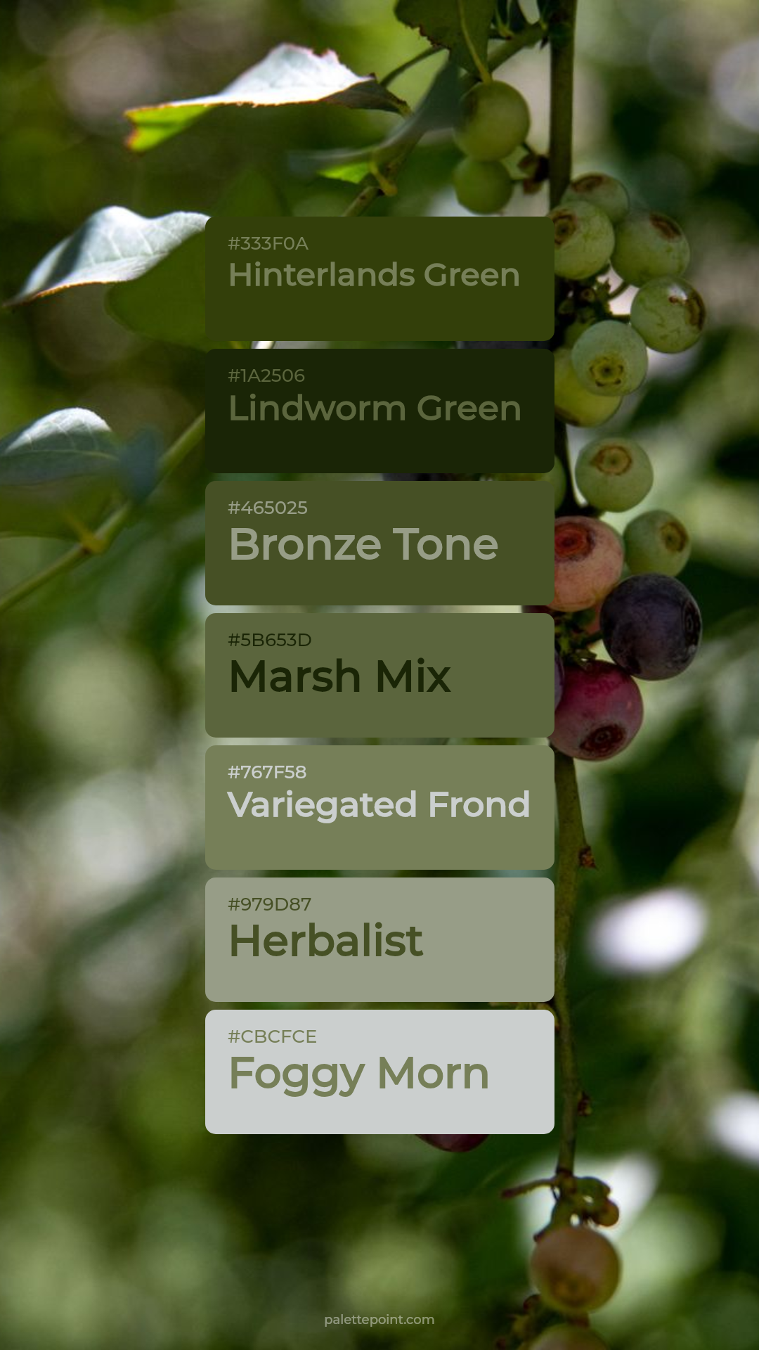Hinterlands Green Spectrum palette card